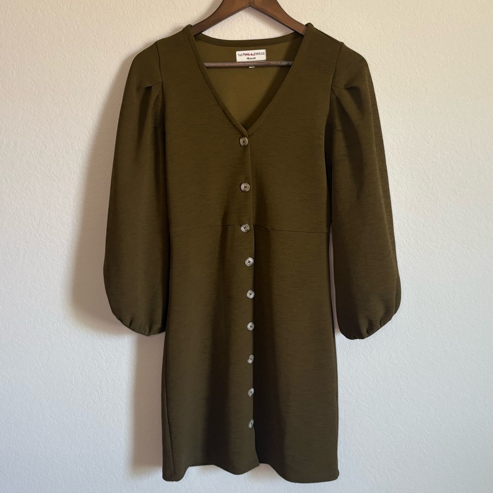 Madewell Long Sleeve Olive Dress